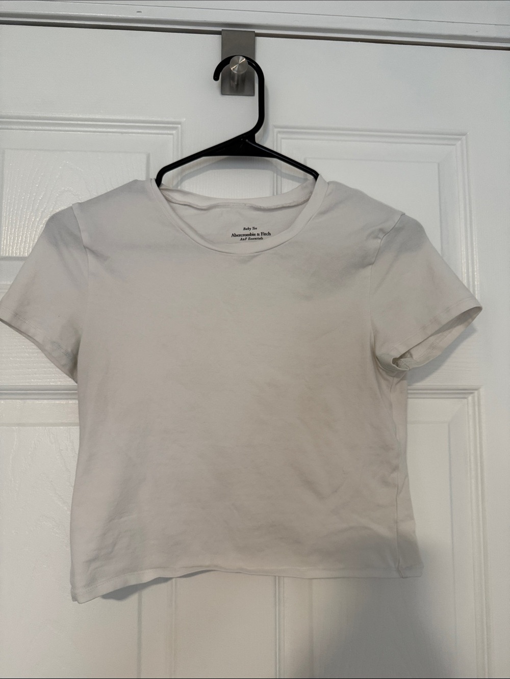 Abercrombie & Fitch White Crewneck Cotton Baby Tee